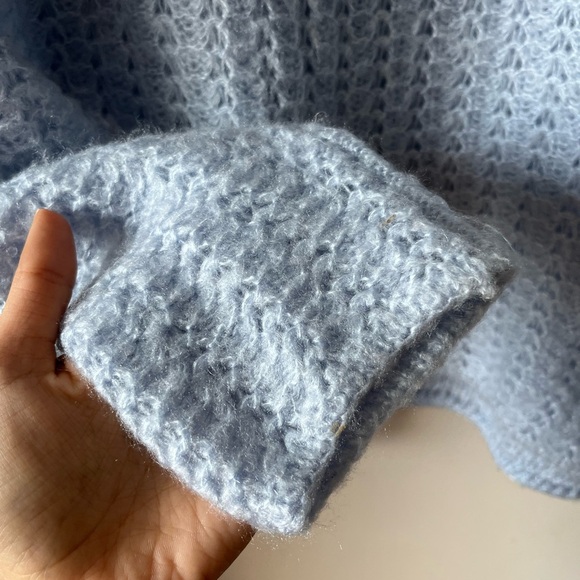 Wooden Ships Mohair-wool Blend Light Blue Open-knit  Sweater - Picture 5 of 8